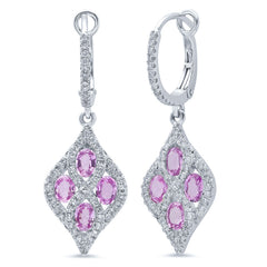 0.49ct Diamond & 1.71ct Pink Sapphire 14k White Gold