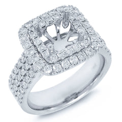 1.08ct 18k White Gold Diamond Semi-mount Ring