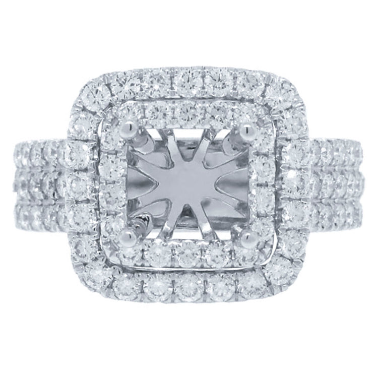 1.08ct 18k White Gold Diamond Semi-mount Ring