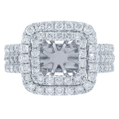 1.08ct 18k White Gold Diamond Semi-mount Ring