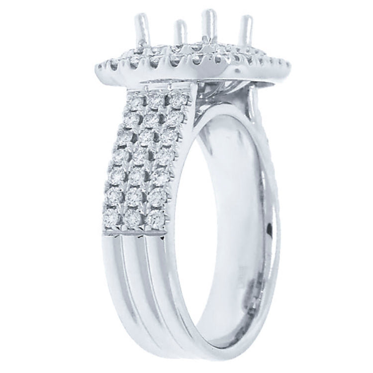 1.08ct 18k White Gold Diamond Semi-mount Ring