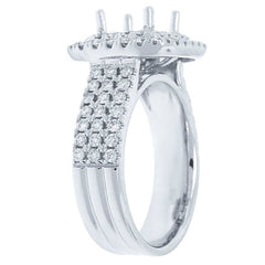 1.08ct 18k White Gold Diamond Semi-mount Ring