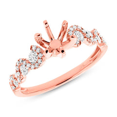 0.54ct 14k Rose Gold Diamond Semi-mount Ring
