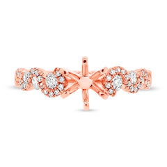 0.54ct 14k Rose Gold Diamond Semi-mount Ring
