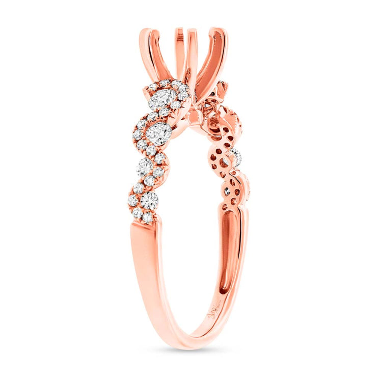 0.54ct 14k Rose Gold Diamond Semi-mount Ring