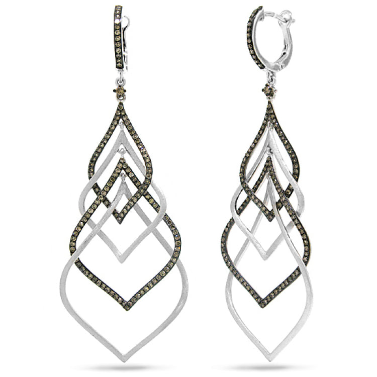 1.31ct 14k White Gold Champagne Diamond Earring