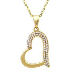 0.13ct 14k Yellow Gold Diamond Heart Necklace