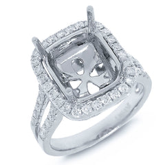 0.69ct 18k White Gold Diamond Semi-mount Ring