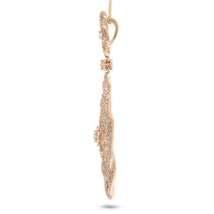 1.46ct 14k Rose Gold Diamond Lace Pendant