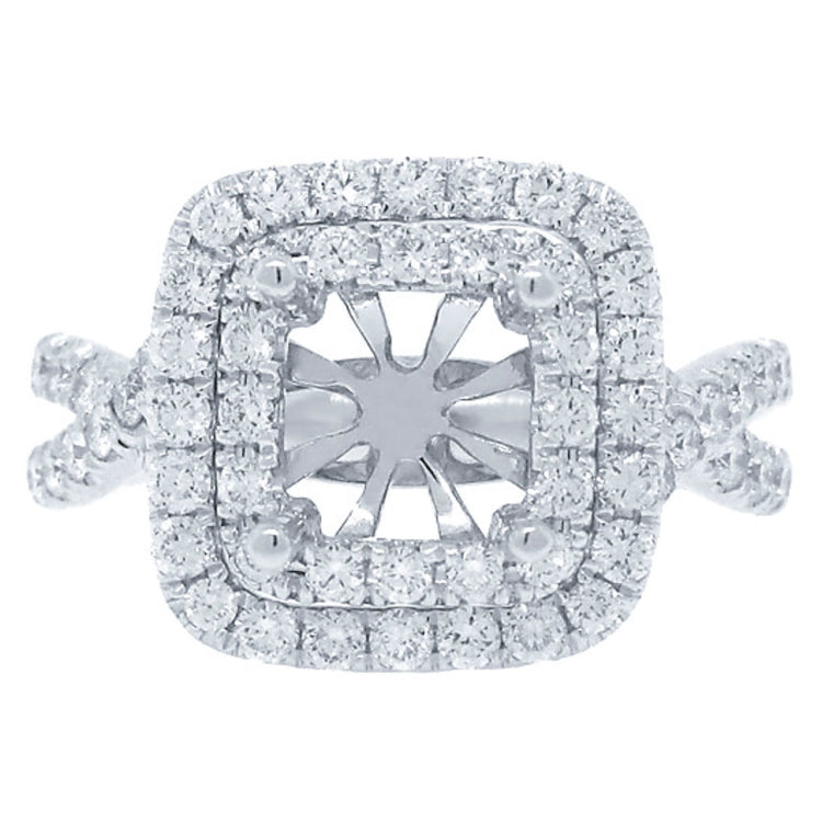 0.95ct 18k White Gold Diamond Semi-mount Ring