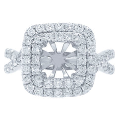 0.95ct 18k White Gold Diamond Semi-mount Ring