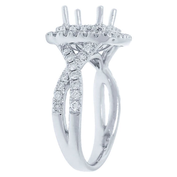 0.95ct 18k White Gold Diamond Semi-mount Ring