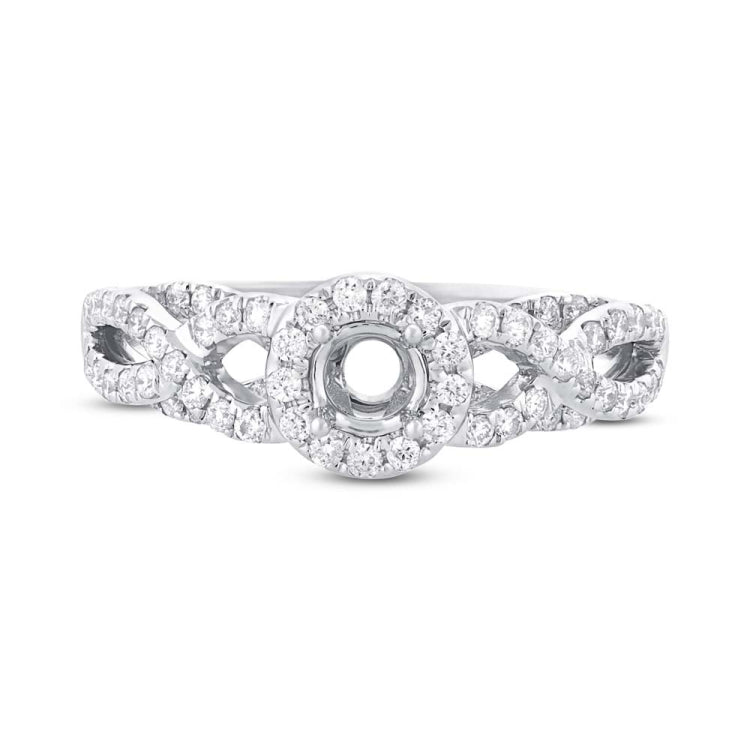 0.55ct 14k White Gold Diamond Semi-mount Ring