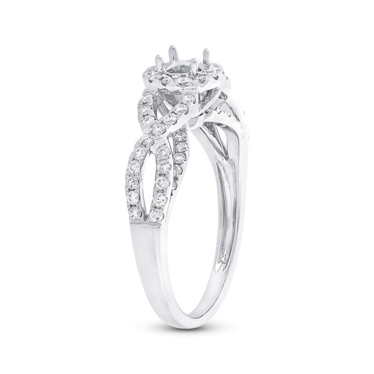 0.55ct 14k White Gold Diamond Semi-mount Ring