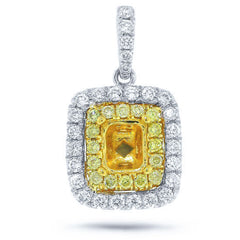 0.36ct 14k Two-tone Gold Diamond Semi-mount Pendant