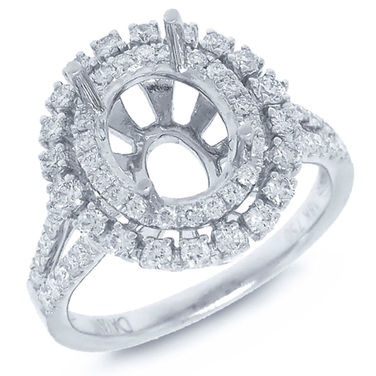 0.77ct 18k White Gold Diamond Semi-mount Ring