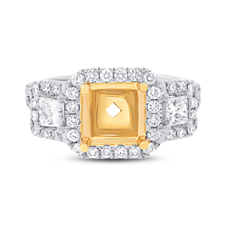 1.03ct 14k Two-tone Gold Diamond Semi-mount Ring
