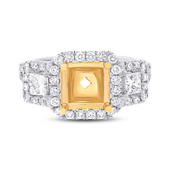 1.03ct 14k Two-tone Gold Diamond Semi-mount Ring