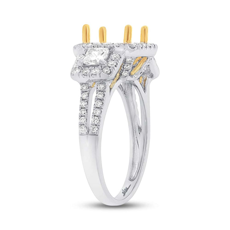 1.03ct 14k Two-tone Gold Diamond Semi-mount Ring