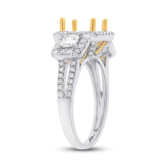 1.03ct 14k Two-tone Gold Diamond Semi-mount Ring