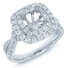 0.92ct 18k White Gold Diamond Semi-mount Ring