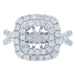 0.92ct 18k White Gold Diamond Semi-mount Ring