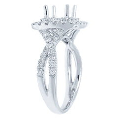 0.92ct 18k White Gold Diamond Semi-mount Ring