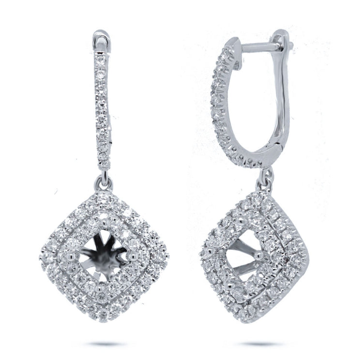 0.55ct 14k White Gold Diamond Semi-mount Earring