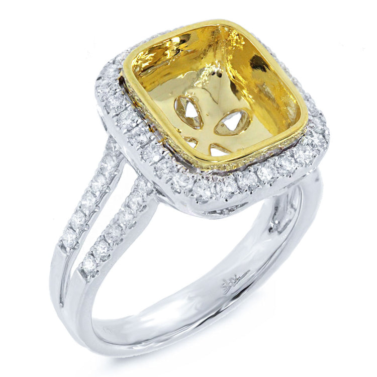 0.64ct 18k Two-tone Gold Diamond Semi-mount Ring