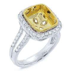 0.64ct 18k Two-tone Gold Diamond Semi-mount Ring