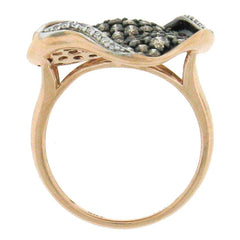2.13ct 14k Rose Gold White & Champagne Diamond Ring