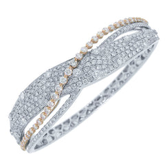 5.14ct 18k Two-tone Rose Gold Diamond Bridge Bangle