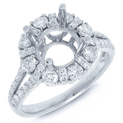 0.92ct 14k White Gold Diamond Semi-mount Ring