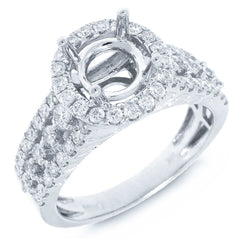 0.77ct 14k White Gold Diamond Semi-mount Ring