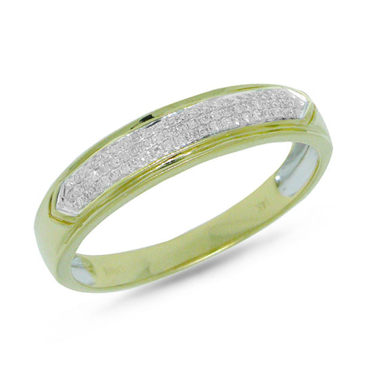 0.14ct 14k Yellow Gold Diamond Men's Band
