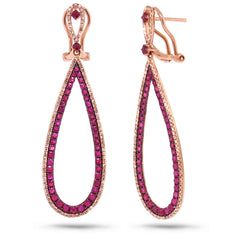 0.66ct Diamond & 2.39ct Ruby 14k Rose Gold Earring