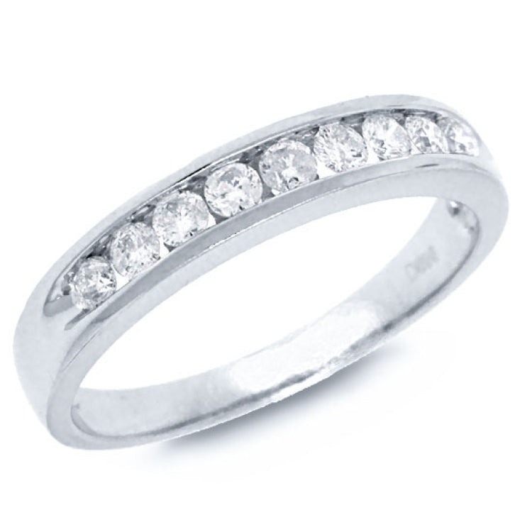 0.52ct 14k White Gold Diamond Men's Band