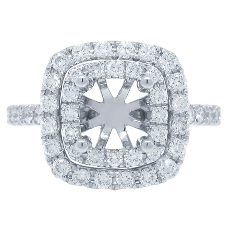 0.73ct 18k White Gold Diamond Semi-mount Ring