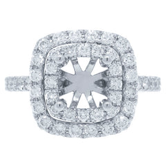 0.73ct 18k White Gold Diamond Semi-mount Ring