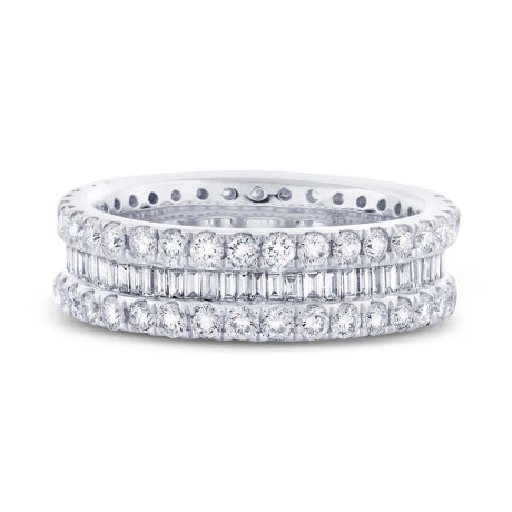 2.17ct 18k White Gold Diamond Eternity Band Size 6.5