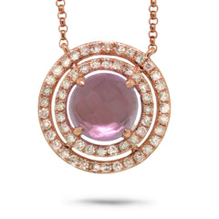 0.30ct Diamond & 1.32ct Amethyst 14k Rose Gold Necklace