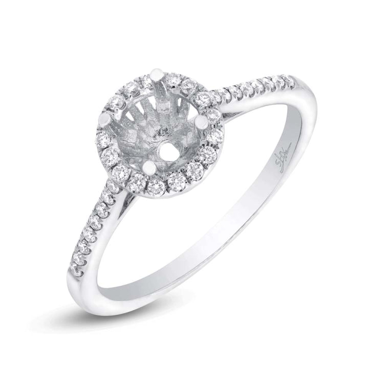 0.20ct 18k White Gold Diamond Semi-mount Ring