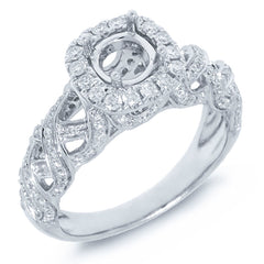 0.54ct 14k White Gold Diamond Semi-mount Ring