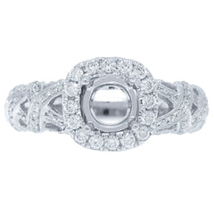 0.54ct 14k White Gold Diamond Semi-mount Ring