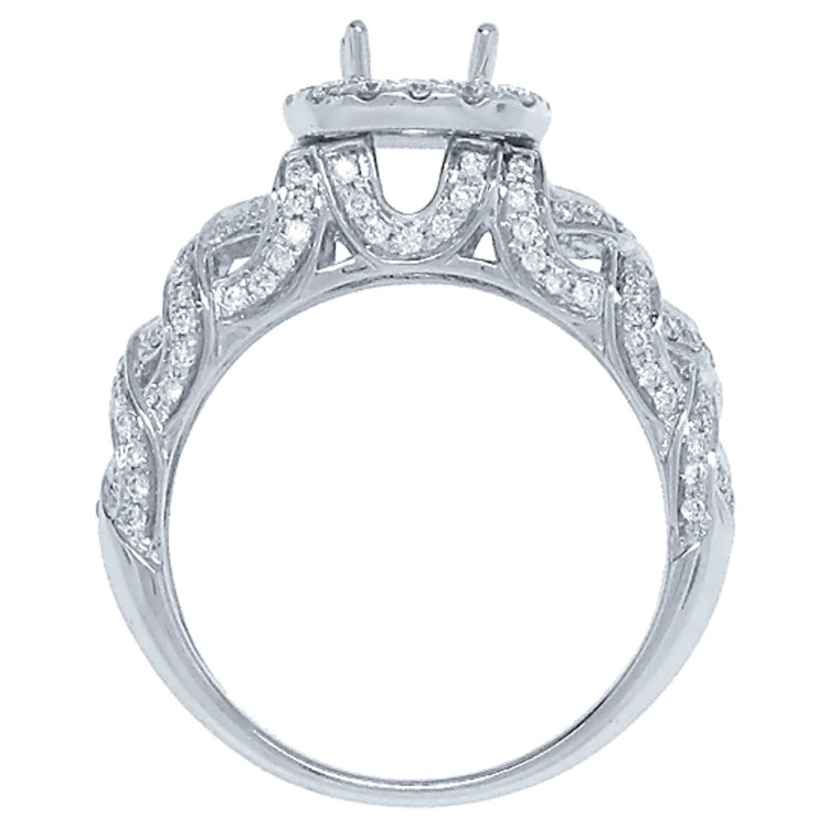 0.54ct 14k White Gold Diamond Semi-mount Ring