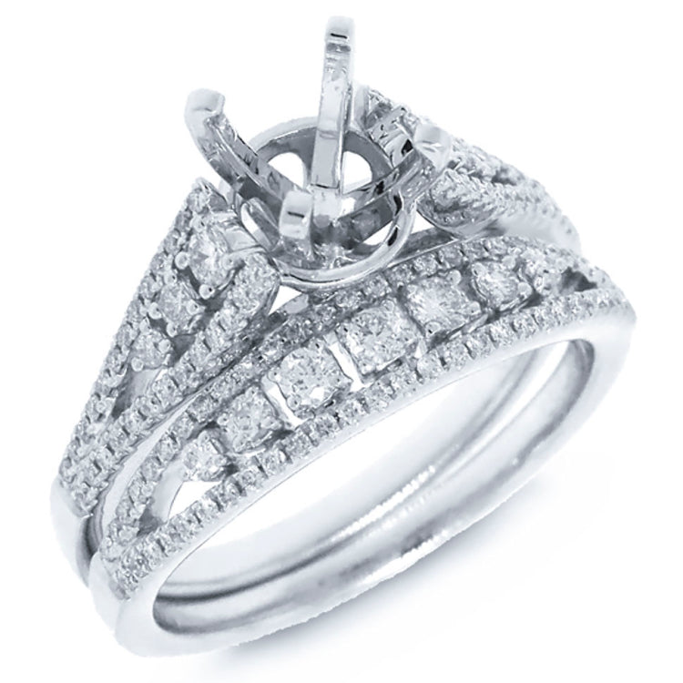 0.54ct 14k White Gold Diamond Semi-mount Ring 2-pc