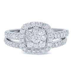 0.79ct 14k White Gold Diamond Wedding Set