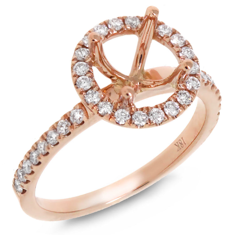 0.36ct 18k Rose Gold Diamond Semi-mount Ring