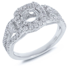 0.70ct 18k White Gold Diamond Semi-mount Ring