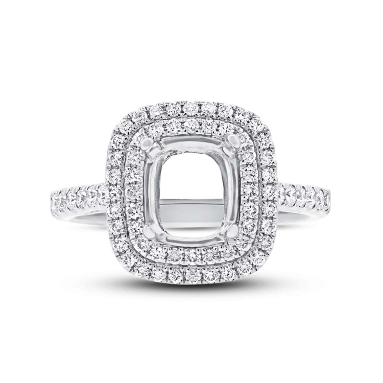 0.56ct 14k White Gold Diamond Semi-mount Ring